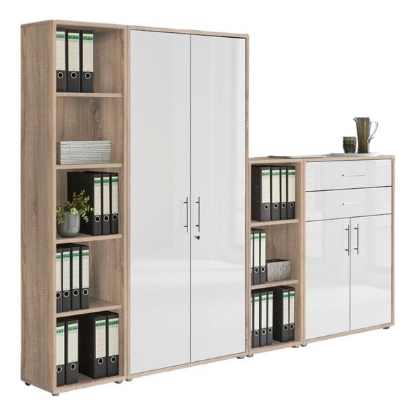 SKRINKA NA DOKUMENTY, dub sonoma, biela s vysokým leskom, 257/185,6/33 cm MID.YOU - Online Only kancelárie, Online Only