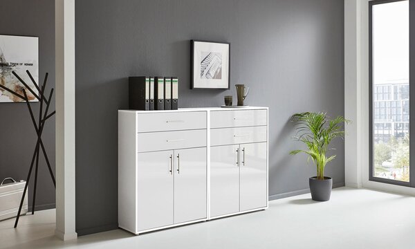 SKRINKA NA DOKUMENTY, biela, biela s vysokým leskom, 168,8/113,6/33 cm MID.YOU - Online Only kancelárie, Online Only