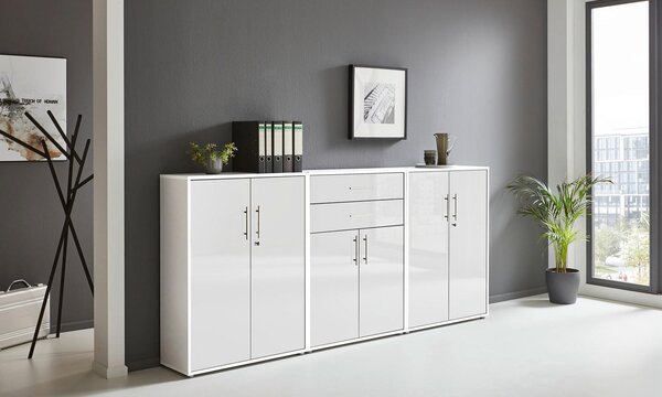SKRINKA NA DOKUMENTY, biela, biela s vysokým leskom, 253,2/113,6/33 cm MID.YOU - Online Only kancelárie, Online Only