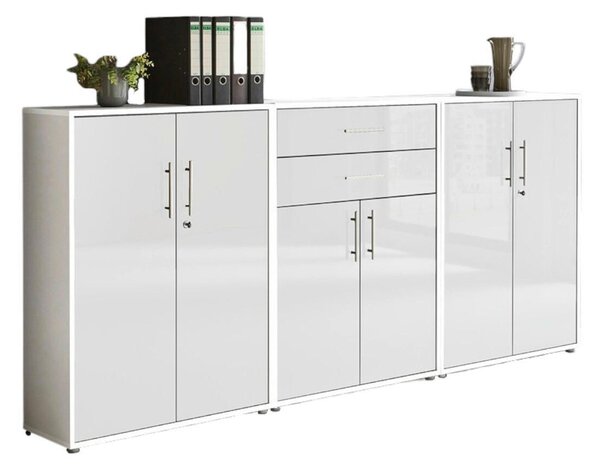SKRINKA NA DOKUMENTY, biela, biela s vysokým leskom, 253,2/113,6/33 cm MID.YOU - Online Only kancelárie, Online Only