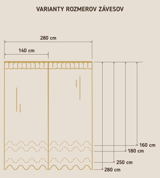 Blackout závesy Elias tmavohnedá - 140 × 160 cm (2 ks) - krúžky