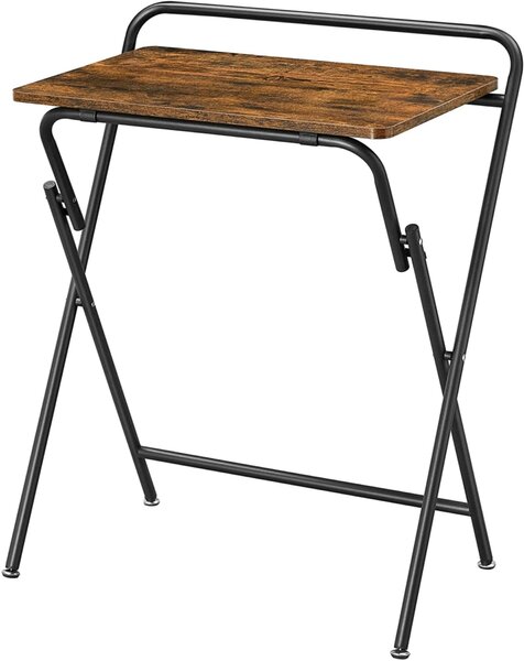 Skladací malý písací stôl vo vintage hnedej / čiernej farbe