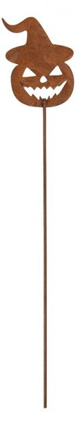 Rustikálny hrdzavý zápich tekvice Halloween Rust - 8*1*43 cm - Clayre & Eef
