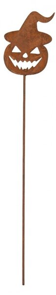 Rustikálny hrdzavý zápich tekvice Halloween Rust - 8*1*43 cm - Clayre & Eef