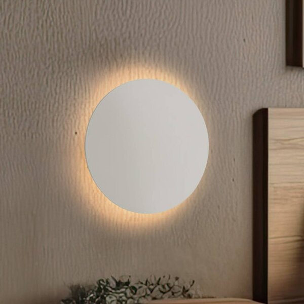Nástenné svietidlo Luna, béžová farba, nepriame svetlo, Ø 30 cm, oceľ, Krémová / jantárovo žltá, Obývacia izba / jedáleň, kov, Nástenné svietidlo
