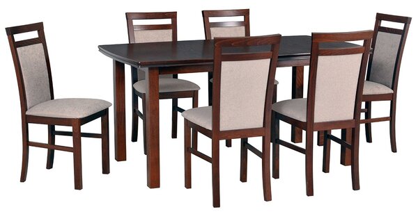 Rozkladací stôl so 6 stoličkami - AL14, Morenie: orech, Poťahové látky: 23x - Kronos 19 Mirjan24 5902928073720
