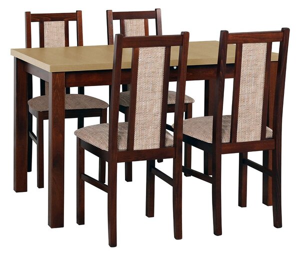 Rozkladací stôl so 4 stoličkami - AL11, Morenie: dub grandson - L, Poťahové látky: 2 - Berlin 03, Farby nožičiek: orech Mirjan24 5902928915228