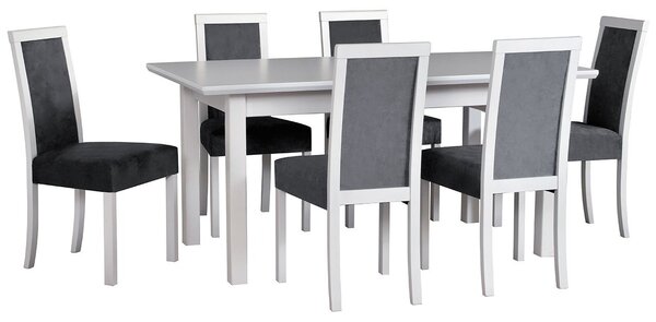 Rozkladací stôl so 6 stoličkami - AL68, Morenie: Orech - L, Poťahové látky: 23x - Kronos 19 Mirjan24 5902928074338