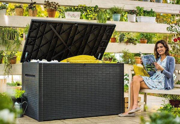 Ratanea Záhradný úložný box BRAVA 850L tmavosivý