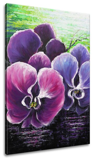 Ručne maľovaný obraz Orchidea pri potoku Rozmery: 70 x 100 cm