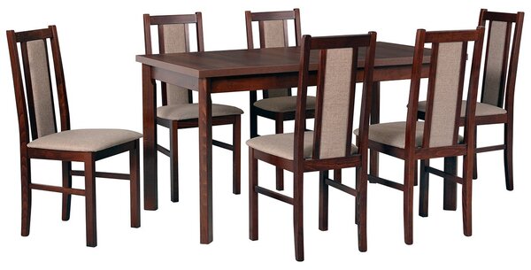 Rozkladací stôl so 6 stoličkami AL32, Morenie: Orech - L, Poťahové látky: 5 - Inari23 Mirjan24 5902928133158