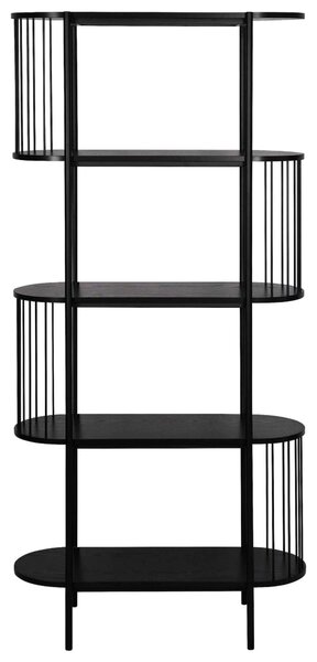 REGÁL, čierna, železo, 80/172/34 cm Xora - Regály