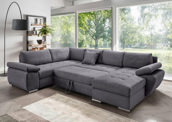 SEDACIA SÚPRAVA, textil, sivá P & B - Sedačky, Online Only