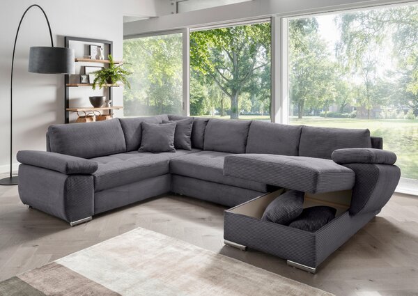 SEDACIA SÚPRAVA, textil, sivá P & B - Sedačky, Online Only