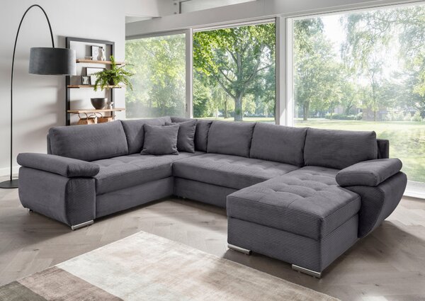 SEDACIA SÚPRAVA, textil, sivá P & B - Sedačky, Online Only