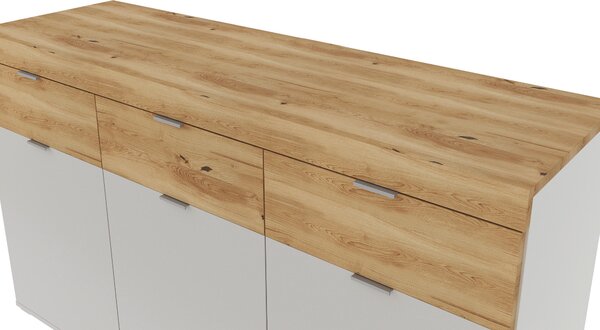 KOMODA, dub, farba duba, svetlosivá, 151/88/47 cm Dieter Knoll - Komody