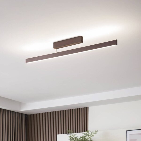 Lucande Smart LED stropné svietidlo Mylosh, káva, Tuya, Hnedá / hrdzavá, Obývacia izba / jedáleň, Hliník, Moderný