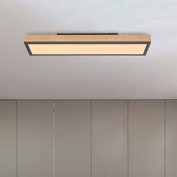 Stropné svietidlo Doro LED, dĺžka 60 cm, dub, drevo, Svetlé drevo, Obývacia izba / jedáleň, Drevo, Moderný, Stropné svetlo