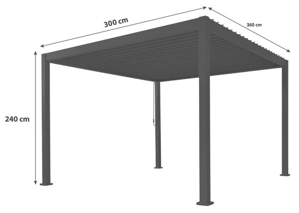 PERGOLA velikost: 360/240/300 cm Gardenson - Online Only záhrada, Online Only