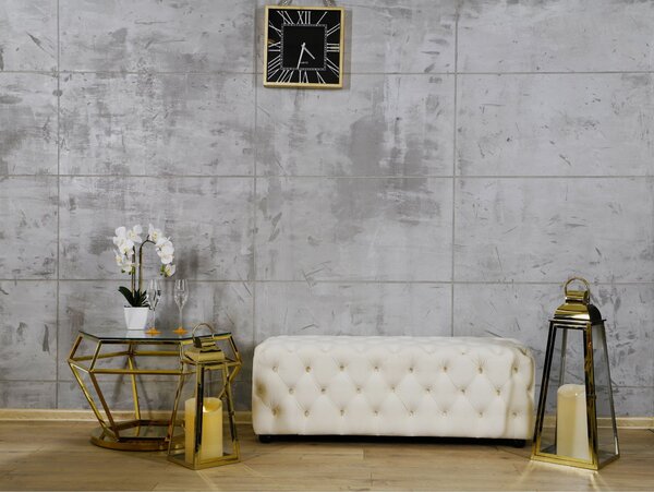 Dekorstudio Exkluzívna zamatová pufa LONGORIA Chesterfield krémová