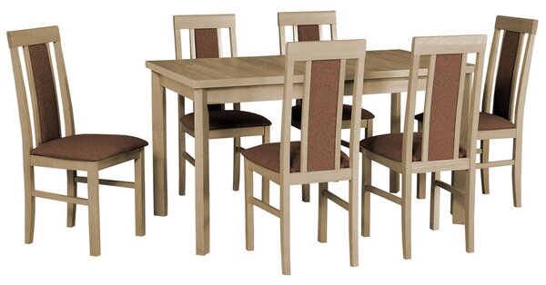 Rozkladací stôl so 6 stoličkami - AL34, Morenie: dub grandson - L, Poťahové látky: 11 - Inari 96 Mirjan24 5902928096927