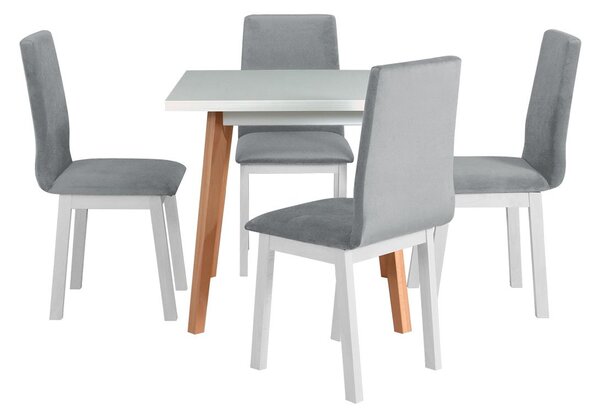 Rozkladací stôl so 4 stoličkami - AL40, Morenie: biela, Poťahové látky: 6 - Inari24 Mirjan24 5902928161304