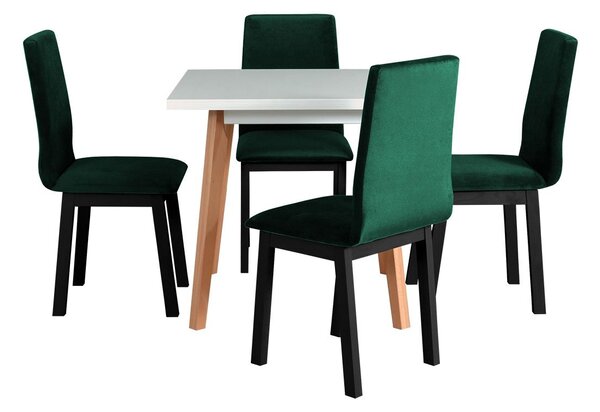 Rozkladací stôl so 4 stoličkami - AL40, Morenie: čierny, Poťahové látky: 23x - Kronos 19 Mirjan24 5902928930726