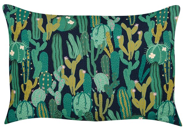 Sada 2 záhradných vankúšov zelená polyester kaktusový vzor 40 x 60 cm obdĺžniková moderný štýl vonkajšie terasa vodoodolné