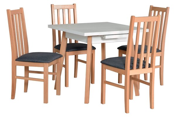 Rozkladací štvorcový stôl so 4 stoličkami - AL39, Morenie: biela - L, Poťahové látky: 5 - Inari23 Mirjan24 5902928933444