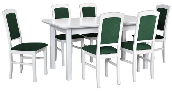 Rozkladací stôl so 6 stoličkami - AL64, Morenie: orech, Poťahové látky: 2 - Berlin 03 Mirjan24 5902928091175