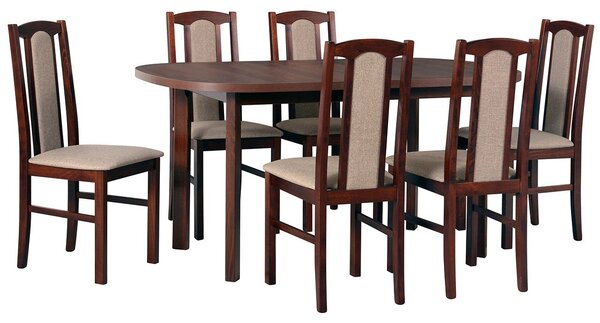 Rozkladací stôl so 6 stoličkami - AL58, Morenie: jelša, Poťahové látky: 23x - Kronos 19 Mirjan24 5902928074888