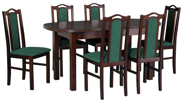 Rozkladací stôl so 6 stoličkami - AL56, Morenie: orech, Poťahové látky: 6 - Inari24 Mirjan24 5902928000931