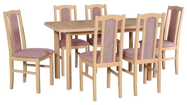 Rozkladací stôl so 6 stoličkami - AL60, Morenie: sonoma, Poťahové látky: 25x - Paros 2 Mirjan24 5902928074390