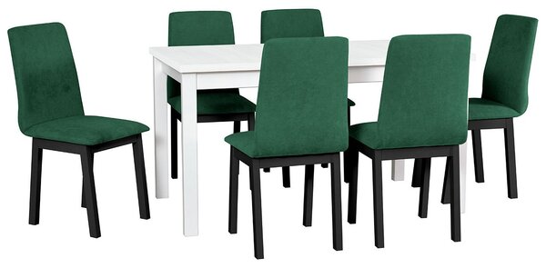 Rozkladací stôl so 6 stoličkami - AL37, Morenie: čierny, Poťahové látky: 23x - Kronos 19 Mirjan24 5903211004988