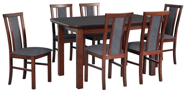 Rozkladací stôl so 6 stoličkami - AL65, Morenie: biela, Poťahové látky: 8 - Malmo New 95 Mirjan24 5902928094138