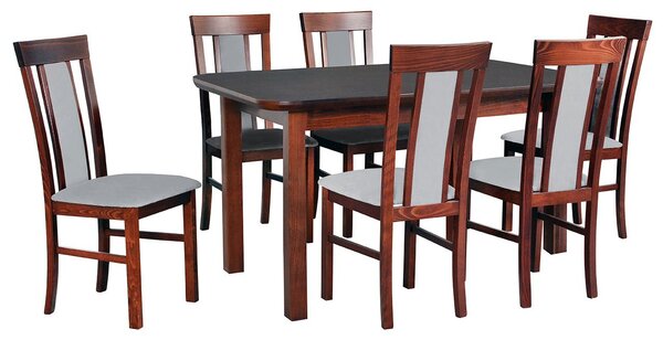 Rozkladací stôl so 6 stoličkami - AL70, Morenie: biela, Poťahové látky: 23x - Kronos 19 Mirjan24 5902928093407