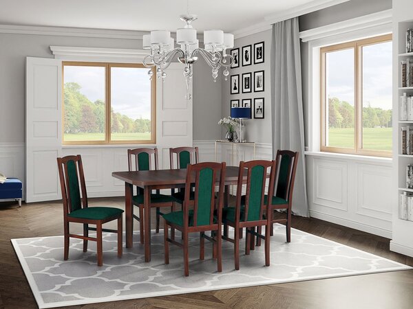 Rozkladací stôl so 6 stoličkami - AL60, Morenie: biela, Poťahové látky: 23x - Kronos 19 Mirjan24 5902928405293
