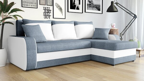 Mirjan24 Rohová sedačka Burnet Lux, Dostupné poťahy: Bristol 2442 + ekokoža Soft 017 (biela) 5903211013539