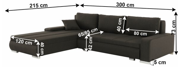 KONDELA Sedacia súprava, látka hnedá, TONIKS