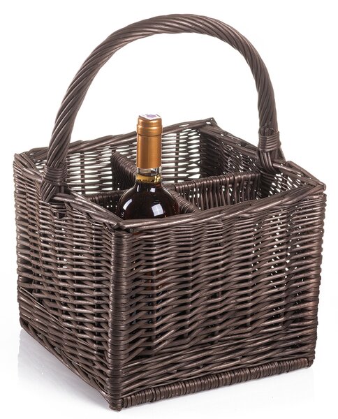 Kôš piknikový prútený Provence na fľaše Bran IV. š. 28 x hl. 28 x v. 19(cm)