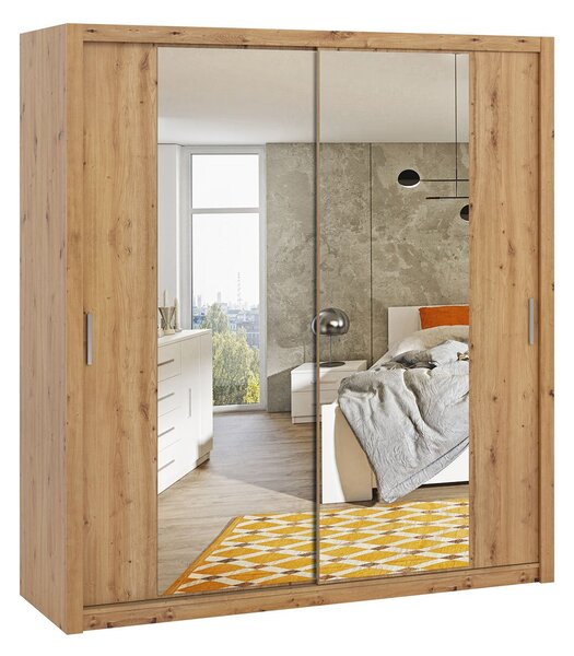 Mirjan24 Posuvná skriňa so zrkadlom Kler SZ200 KE09, Farby: dub artisan / zrkadlo 5903211012051