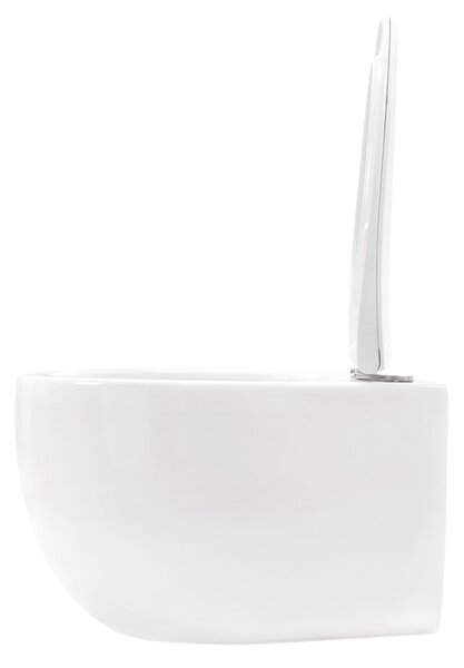 Rea Lars, závesná WC misa Rimless 50x37x29 cm vrátane sedadla s pomalým zatváraním, biela, REA-C9500