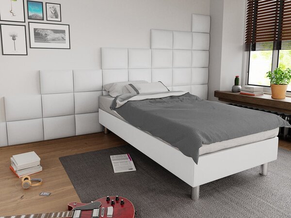 Mirjan24 Čalúnená jednolôžková posteľ Estelle B, Dostupné poťahy: ekokoža Soft 017 (biela), Rozmer postele: 80x200 5903211020858