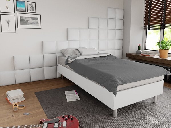 Mirjan24 Čalúnená jednolôžková posteľ Estelle B, Dostupné poťahy: ekokoža Soft 017 (biela), Rozmer postele: 80x200 5903211020858