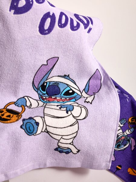 Sinsay - Súprava bavlnených uterákov na ruky s halloweenským motívom 2 pack Stitch - fialová