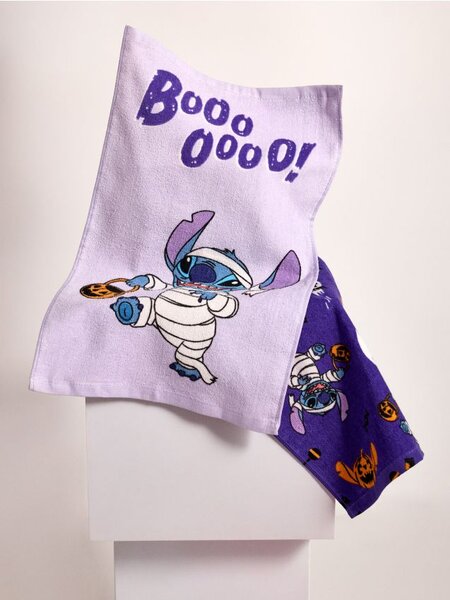 Sinsay - Súprava bavlnených uterákov na ruky s halloweenským motívom 2 pack Stitch - fialová