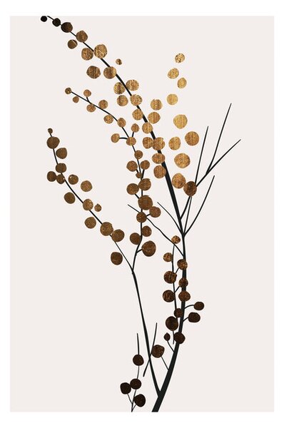 Plagát, Obraz - Kubistika - Golden branch, (40 x 60 cm)