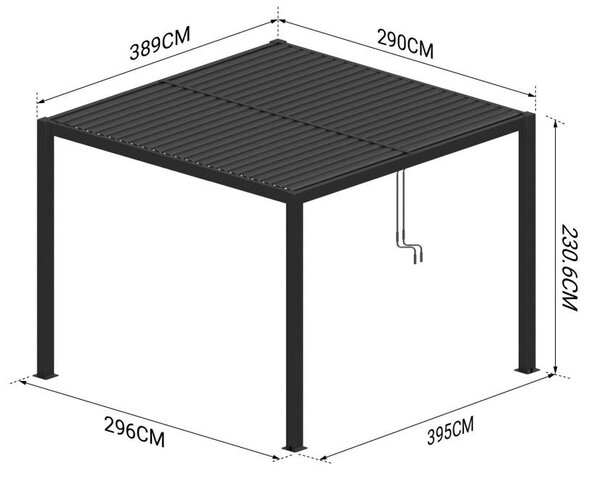 Hliníková bioklimatická pergola s lamelami 4 x 3 M