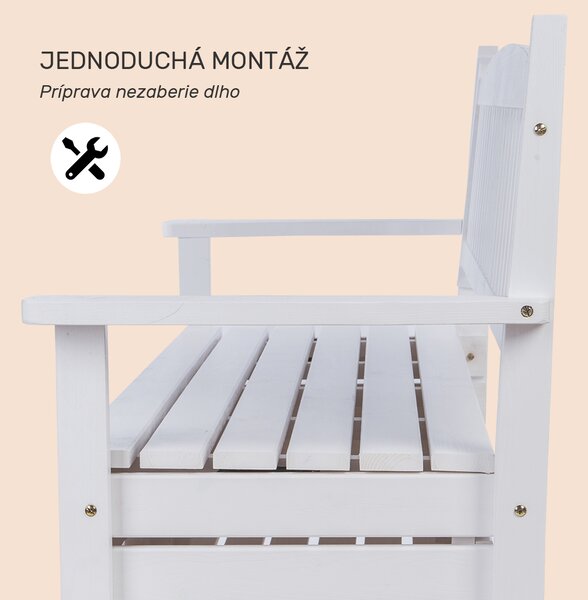 KONDELA Záhradná lavička, biela, 123,5 cm, DILKA