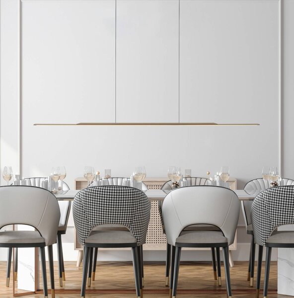 PURE LED závesné svietidlo Povrch, bronz 160 cm hliník 3 000 K, Hnedá / staromosadz, Obývacia izba / jedáleň, Hliník, Moderný, Závesné svietidlo